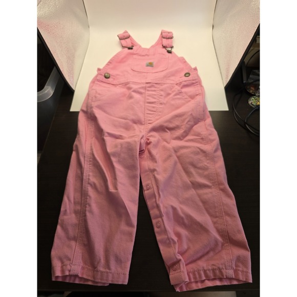 Carhartt Pink Canvas Bib Overalls 18 - Picture 1 of 5